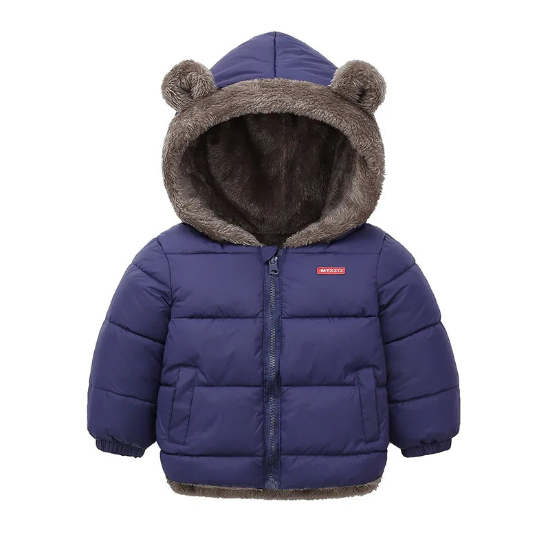 Garçons filles vestes épaisses hiver enfants rembourré polaire manteaux chauds enfants à capuche vêtements d'extérieur en coton enfants vêtements cachemire combinaison de neige