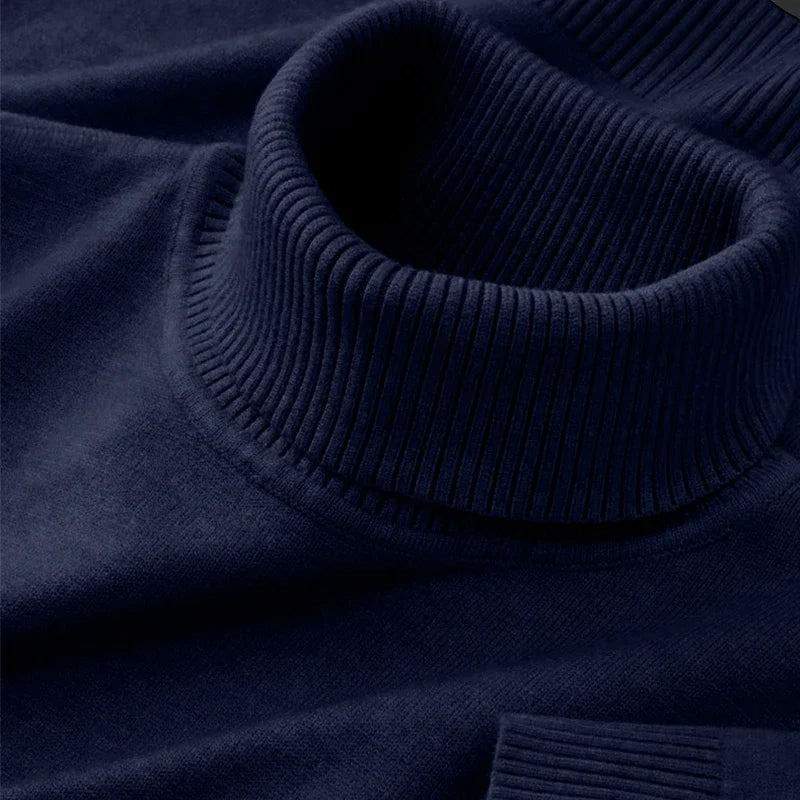 2025 nouveaux hommes chandails tricotés couleur unie col roulé respirant pulls chaud en plein air basique Streetwear automne affaires hauts