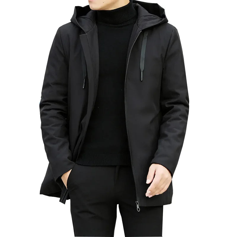 Hommes vestes automne hiver hommes Trench manteau hommes décontracté épaissir chaud à capuche veste mâle coupe-vent vêtements d'extérieur homme manteau 6XL