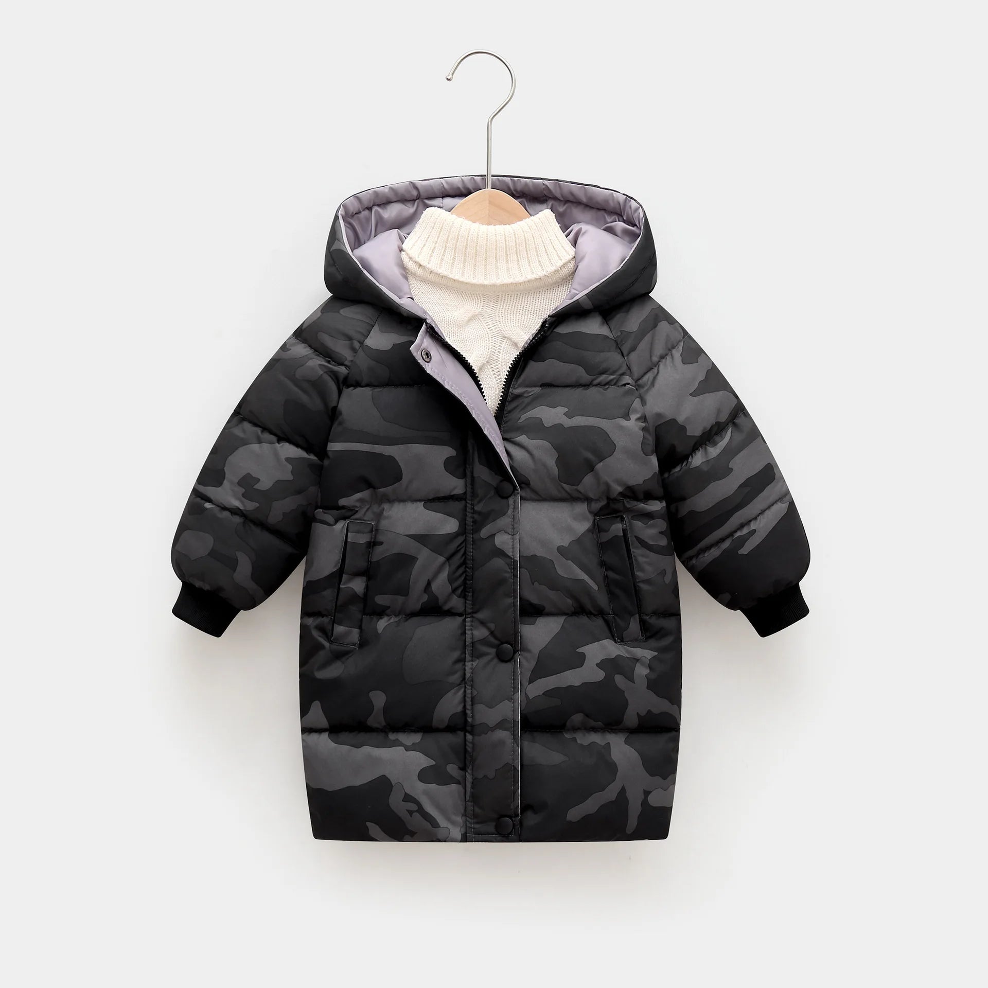 OLEKID-Doudoune à Capuche en Coton pour Enfant Garçon et Fille, Parka Chaude de 1 à 10 Ans, Automne Hiver 2025