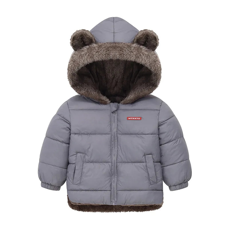 Garçons filles vestes épaisses hiver enfants rembourré polaire manteaux chauds enfants à capuche vêtements d'extérieur en coton enfants vêtements cachemire combinaison de neige