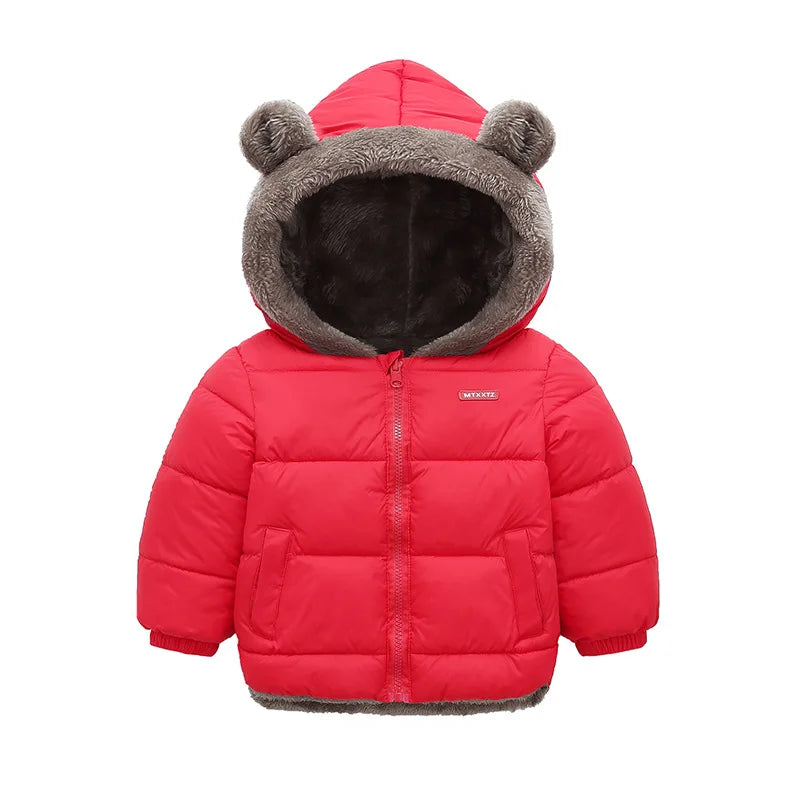 Garçons filles vestes épaisses hiver enfants rembourré polaire manteaux chauds enfants à capuche vêtements d'extérieur en coton enfants vêtements cachemire combinaison de neige
