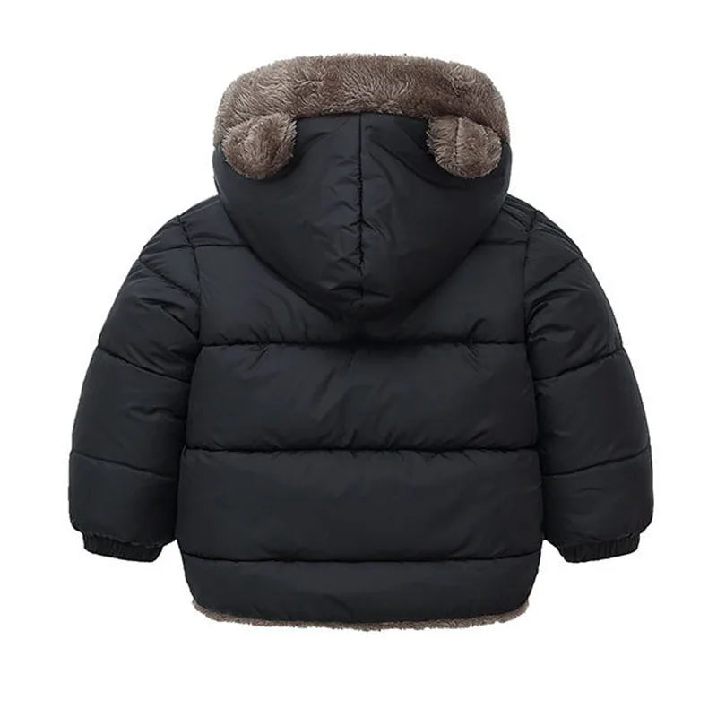 Garçons filles vestes épaisses hiver enfants rembourré polaire manteaux chauds enfants à capuche vêtements d'extérieur en coton enfants vêtements cachemire combinaison de neige