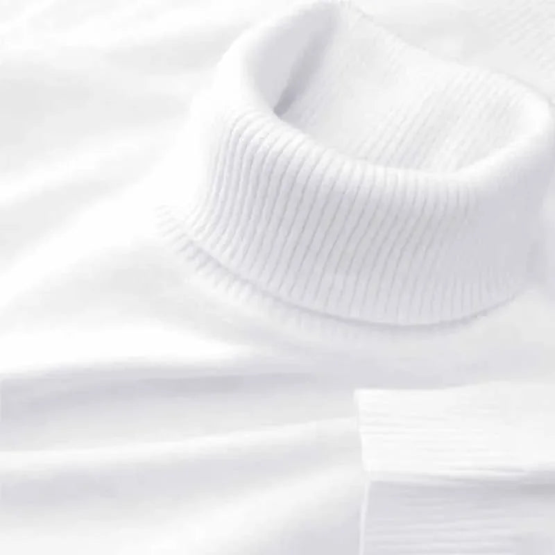 2025 nouveaux hommes chandails tricotés couleur unie col roulé respirant pulls chaud en plein air basique Streetwear automne affaires hauts
