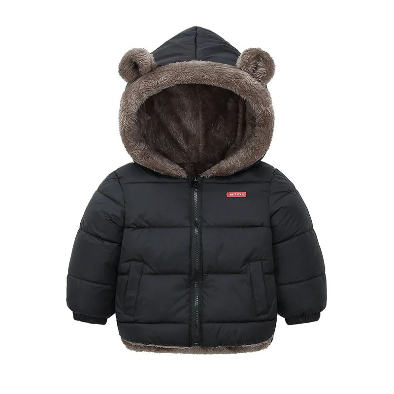 Garçons filles vestes épaisses hiver enfants rembourré polaire manteaux chauds enfants à capuche vêtements d'extérieur en coton enfants vêtements cachemire combinaison de neige