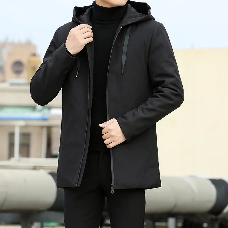 Hommes vestes automne hiver hommes Trench manteau hommes décontracté épaissir chaud à capuche veste mâle coupe-vent vêtements d'extérieur homme manteau 6XL