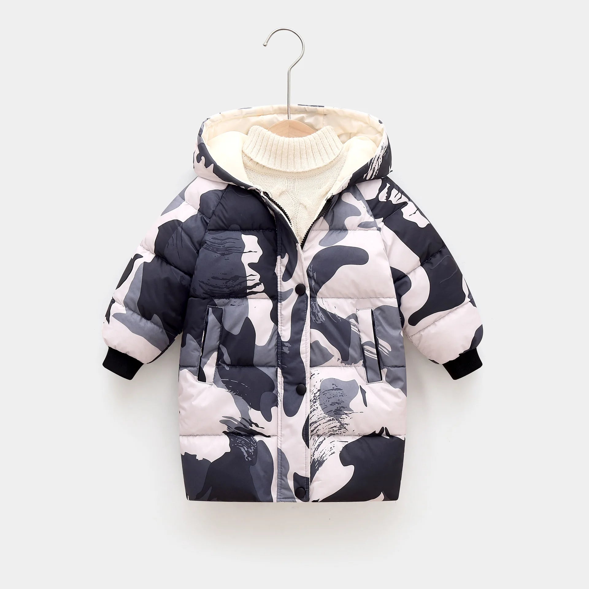 OLEKID-Doudoune à Capuche en Coton pour Enfant Garçon et Fille, Parka Chaude de 1 à 10 Ans, Automne Hiver 2025