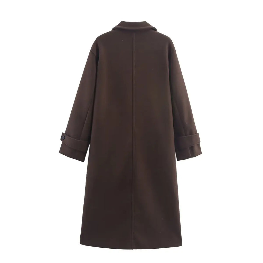 Automne hiver doux revers ample à manches longues manteau en laine veste nouveaux vêtements pour femmes mode tempérament élégant manteau en laine