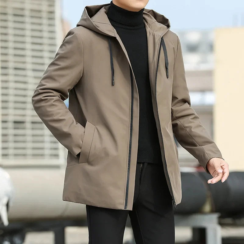 Hommes vestes automne hiver hommes Trench manteau hommes décontracté épaissir chaud à capuche veste mâle coupe-vent vêtements d'extérieur homme manteau 6XL