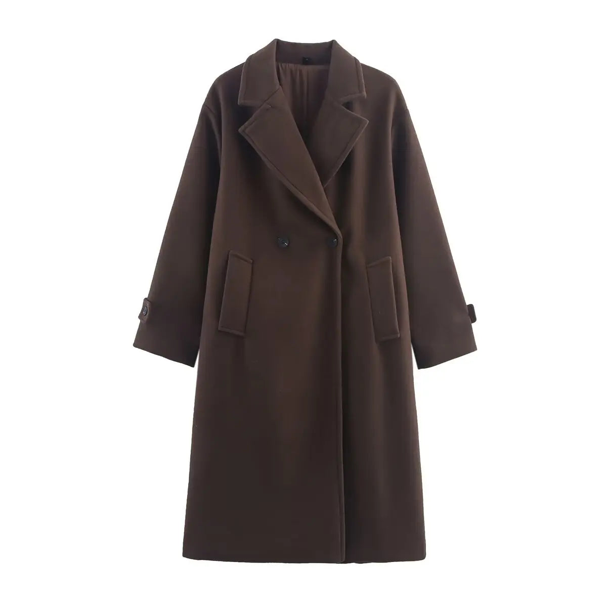 Automne hiver doux revers ample à manches longues manteau en laine veste nouveaux vêtements pour femmes mode tempérament élégant manteau en laine