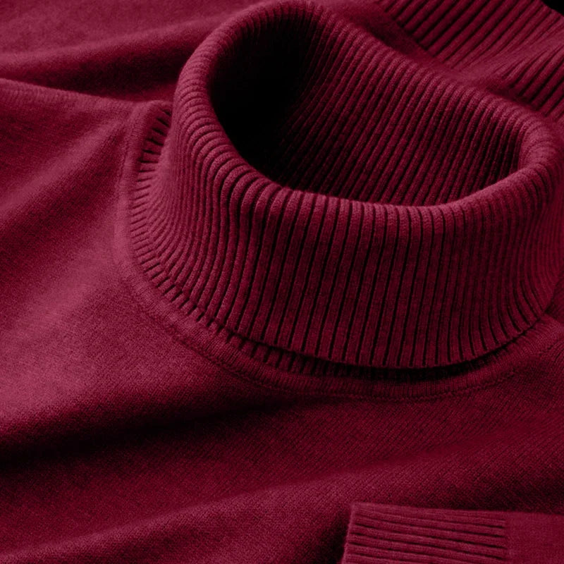 2025 nouveaux hommes chandails tricotés couleur unie col roulé respirant pulls chaud en plein air basique Streetwear automne affaires hauts