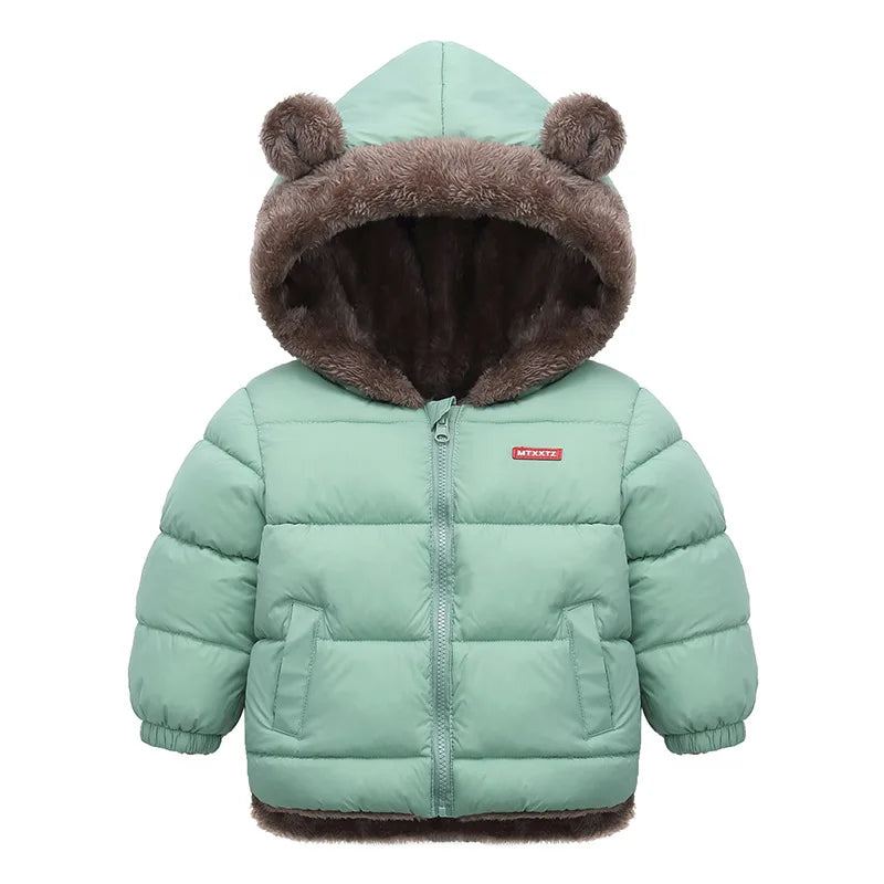Garçons filles vestes épaisses hiver enfants rembourré polaire manteaux chauds enfants à capuche vêtements d'extérieur en coton enfants vêtements cachemire combinaison de neige